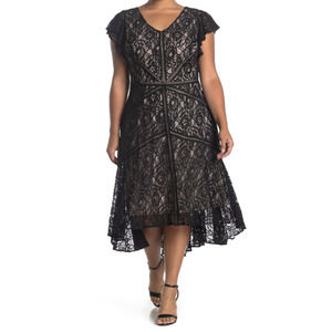 Black Lace dress with Flutter Sleeves